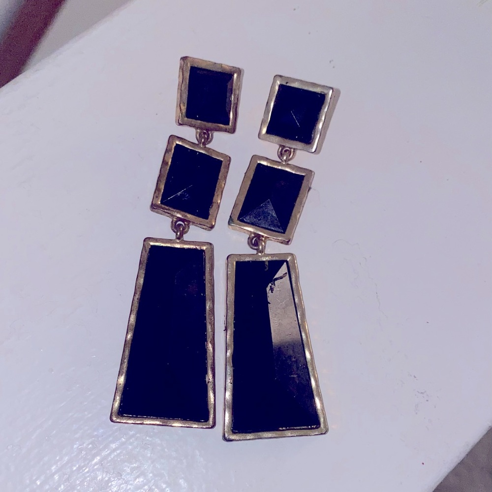 Bold black and gold earrings